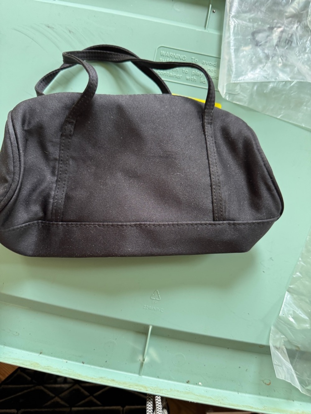 NWOT-Clutch Purse Small Handle BLACK SILK